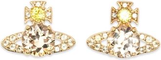 Vivienne Westwood Orb Crystal-Embellished Oorbellen - Dames - Oorbellen - Geel - ONE Size - Accessoires