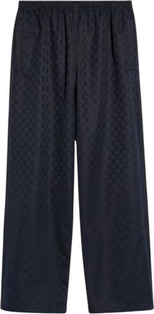 Gucci GG Katoenen Canvas Broek - Heren - Wijde Broeken - Blauw - L - Katoen - Broeken
