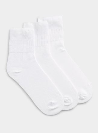 Hue Womens Finely-ribbed edging solid ankle socks 3-pack