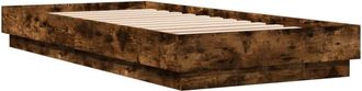 vidaXL Estructura de cama sin colchón madera roble ahumado 100x200 cm Vidaxl