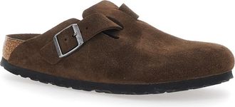 Birkenstock Womens Mules Boston Brown Suede Leather