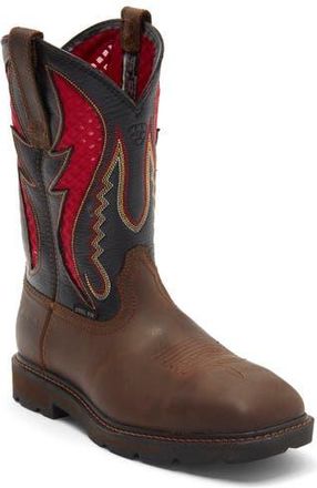 Ariat Groundbreaker Western Work Boot in Brown/Red at Nordstrom Rack, Size 10.5