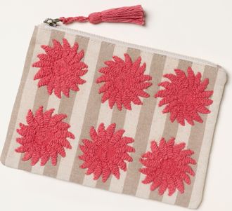 Fat Face FatFace Beige Sun Embroidered Stripe Pouch