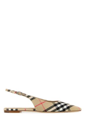 Burberry Beige Slingback Ballet Flats