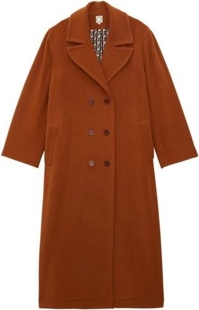 Ines De La Fressange Denise jas in visgraat wolmix - Dames - Mantel - Bruin - S - Wol - Jassen