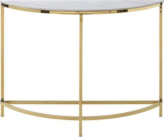 Pascal Morabito Mesa consola cer&aacute;mica blanco, dorado