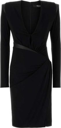 Versace Cocktailjurk Stretch Cr&ecirc;pe Jersey - Dames - Korte kleedjes - Zwart - S - Kleedjes