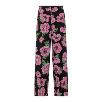 Stella McCartney Wijde Pasvorm Broek met Ritssluiting - Dames - Straight fit broeken - Veelkleurig - S - Broeken