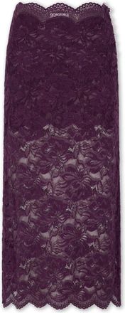 Paco Rabanne Gonna Midi in Pizzo - - Skirts - Donna - Viola - S