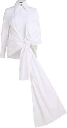 Karl Lagerfeld Karl Studio popeline blouse met strik - Wit