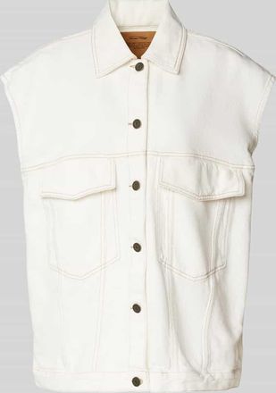 American Vintage American Vintage Jeansweste mit Brustpattentaschen Modell JOZASTREET in Offwhite, Größe M/L