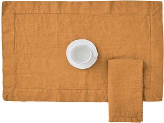 Biancoperla GRAFITE Set of 2 Placemats, Amber