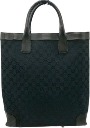 Gucci Pre-owned Tote Bags, female, Black, Size: ONE SIZE Pre-owned GG Canvas Tote Bag