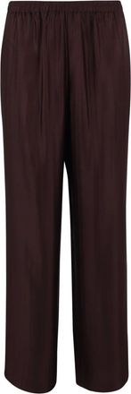 Loulou Studio Zijdeblend Broek - Dames - Wijde Broeken - Bruin - L - Broeken