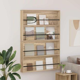 vidaXL Vidaxl Scaffale Per Riviste 2 Pz Rovere Sonoma 100 X 12 X 70 Cm