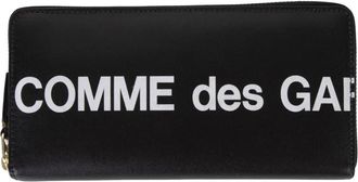 Comme Des Gar&ccedil;ons Zwarte leren portemonnee met ritssluiting - unisex - Portefeuilles - Zwart - ONE Size - Leer - Accessoires