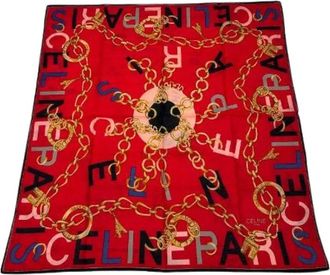 Celine Pre-owned Scarves, female, Red, Size: ONE SIZE Pre-owned Silk Scarf