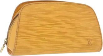 Louis Vuitton Pre-owned Dauphine Pouch - Dames - Vintage Clutch - Geel - ONE Size - Leer - Vintage