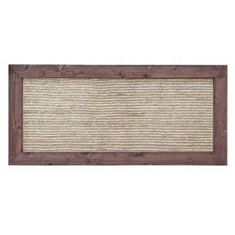 NATYAL Cabecero de yute natural y madera maciza en tonos oscuros 100x74cm