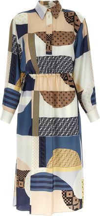 Fendi Patchwork Silk Dress