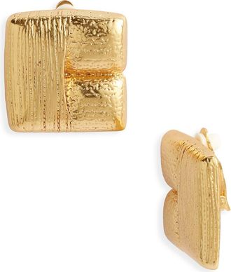 Karine Sultan Brushed Textured Stud Earrings in Gold at Nordstrom