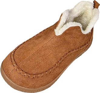 Generic Fur Ankle Boots Casual Sneakers Breathable Flat Casual Shoes Winter Padded Warm Womens Boots Womens Leather Boots (Khaki, 4.5)