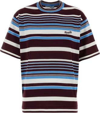 Prada Embroidered Cotton T Shirt