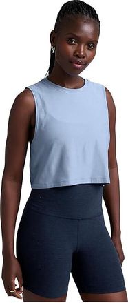 Beyond Yoga Featherweight Minimal Cropped Tank Top Womens Clothing Blue Zen Heather : XL, Elastane/Polyester