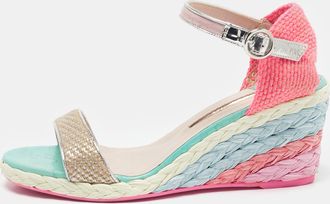 Sophia Webster Multicolor Fabric And Leather Lucita Wedge Sandals