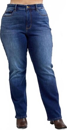 Judy Blue Vintage Wash Thermal Straight Leg Jean - Plus In Blue