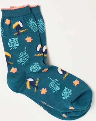 Fat Face FatFace Teal Blue Toucan Socks