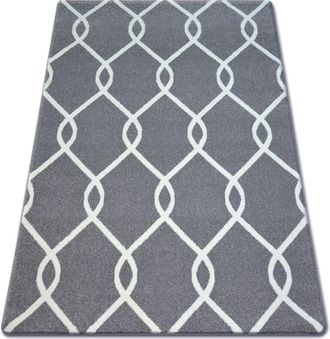 RugsX Alfombra Sketch - F934 Gris/creme Trellis Grey 200x290 Cm