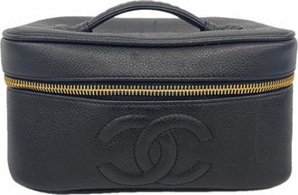 Chanel Black Grained Calfskin Vanity Bag (Pre-Owned)