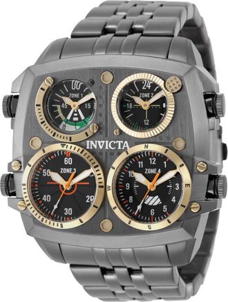 Invicta Aviator - Zulu Time 50661 Herenhorloge - Quartz Uurwerk - Roestvrij Staal met Zwarte Wijzerplaat - 50 mm