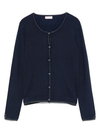 Liu Jo jewel-buttons cardigan - women - Polyamide/Viscose/Polyester/Metallized Polyester - S - Blue