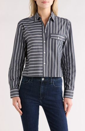 Rag & Bone Mina Multistripe Button-Up Shirt in Navy Multi at Nordstrom Rack, Size X-Small