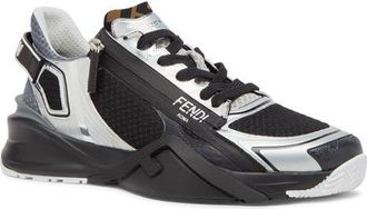 Fendi Flow Sneaker in Silver/Nero at Nordstrom, Size 10Us