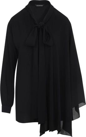 Balenciaga Stijlvolle Sjaalblouse - Dames - Overhemden - Zwart - XS - Overhemden