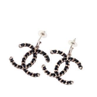 Chanel Chain Drop Hoop Push Back Earrings 4.5x4.2 cms