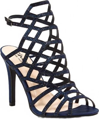 Lady Couture Womens Strappy Sandal With Diamond Stones In Navy