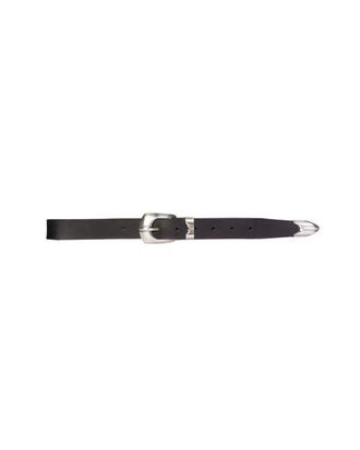 Black Suede Studio Neve Belt in Black Leather /Silver at Nordstrom, Size Medium