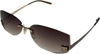 Loewe Pre-owned Metalen Zonnebril - Dames - Vintage Accessoires - Bruin - ONE Size - Vintage