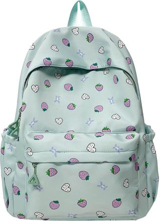 Generic Womens Backpack, Large-Capacity Casual Bag, Travel Bag with Side Pockets, Perfect for Storing Water Bottles and Umbrellas (Green,30 x 14 x 40 cm / 11.