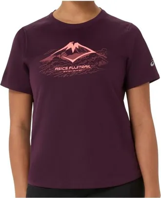 Asics Fujitrail Logo S/S Top Laufshirt f&uuml;r Damen | lila