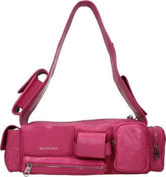 Balenciaga Superbusy Umh&auml;ngetaschen Damen Leder Rosa/Hellrosa