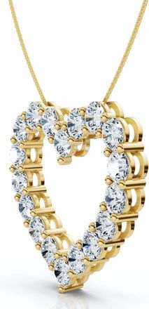 Pompeii3 5Ct Diamond Heart Pendant 14k Gold Lab Grown 1 1/5 Tall 18 Necklace