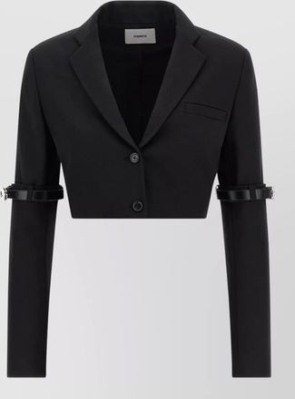 Coperni cropped blazer jacket long sleeves buckle strap