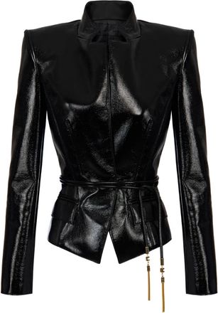 Elisabetta Franchi Giacca con cintura - Nero