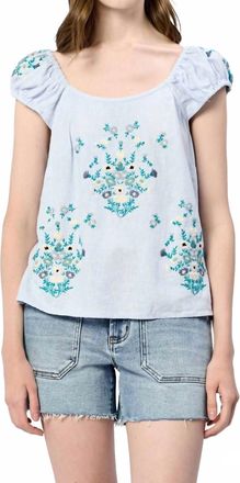 Dear John Denim Kinney Embroidery Top In Skyway