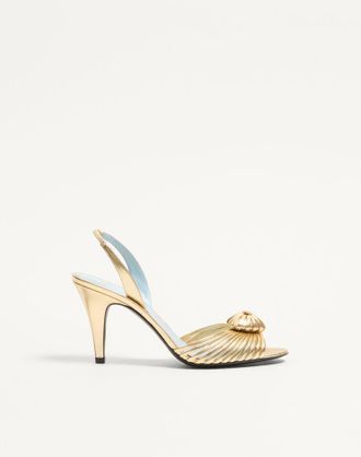 Valentino Garavani Sandalo Coeur Royal In Nappa Laminata 85Mm Donna ANTIQUE BRASS 35.5